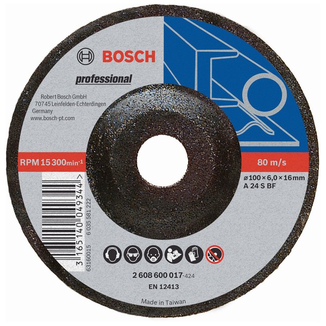 BOSCH 4吋 研磨砂輪片 100x6x16mm五金工具特力屋特力屋線上購物