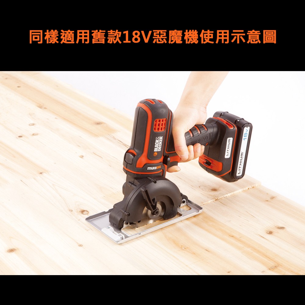 (組合) BLACK+DECKER 20V MAX單鋰電第三代可換頭惡魔機+圓鋸頭