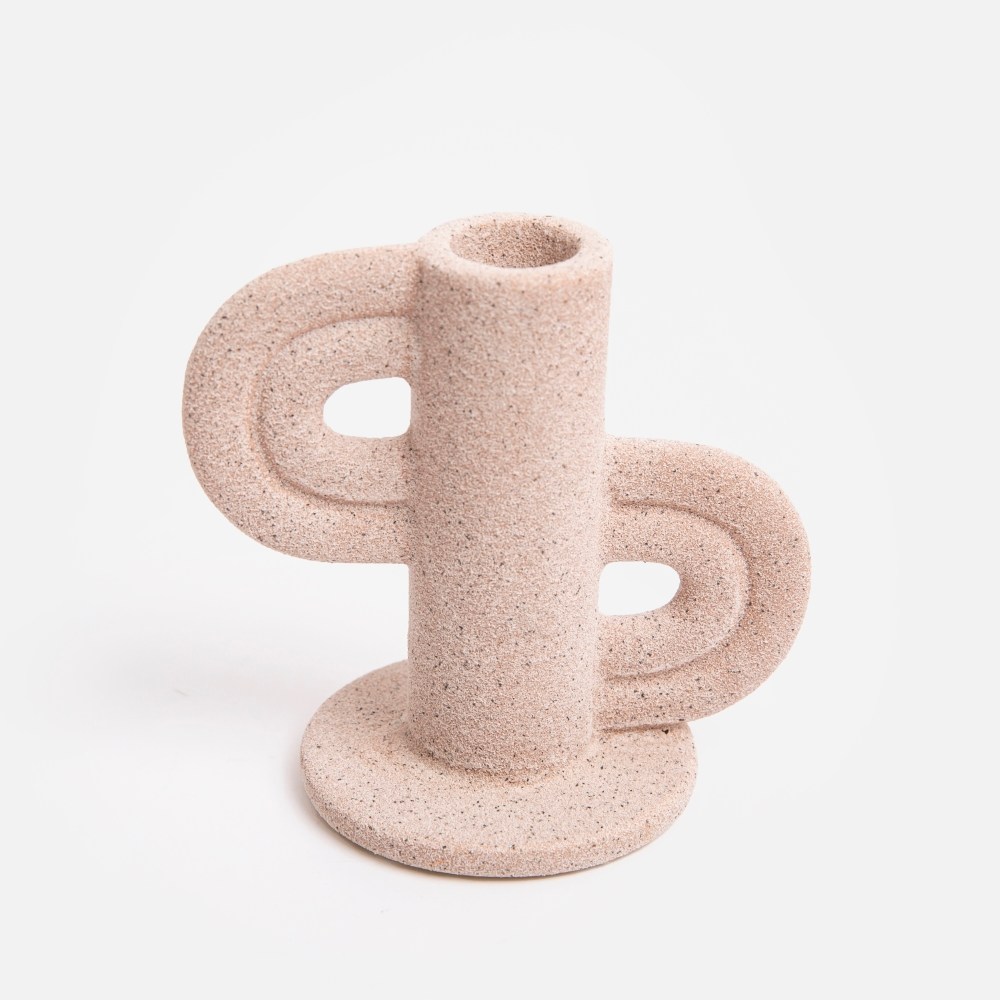 瑞典DBKD SWIRL Slide陶瓷燭台裸粉｜HOLA 和樂家居｜HOLA 和樂家居