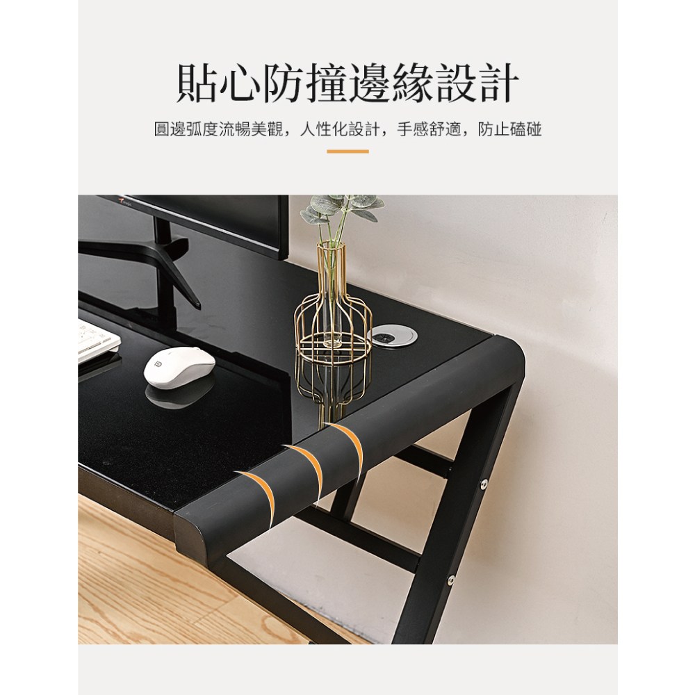 【慢慢家居】科技時尚超穩固鋼化玻璃電腦桌-120cm鋼化玻璃桌- 科技白