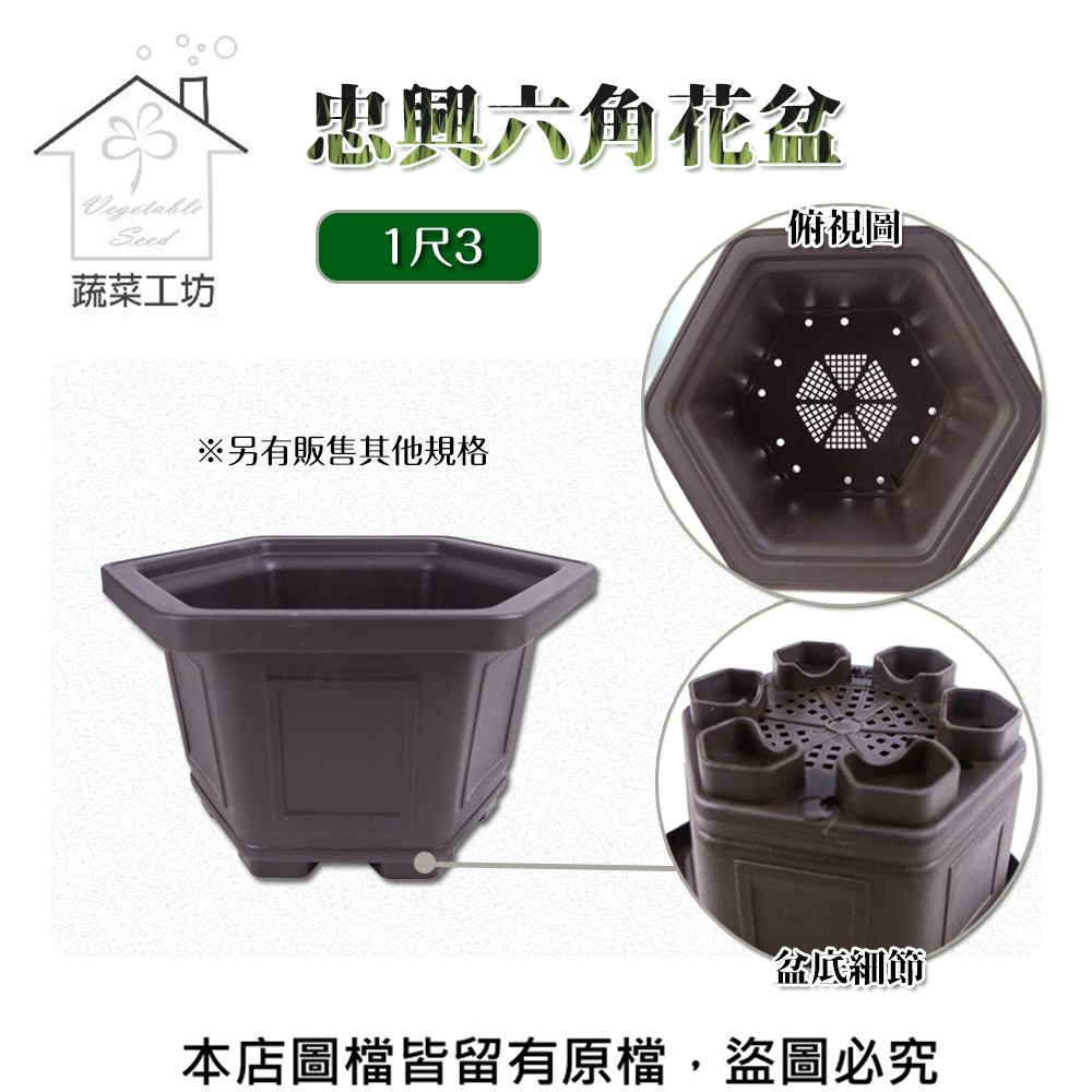 蔬菜工坊】忠興六角花盆1尺3(加厚材質)｜園藝休閒｜特力屋．特力屋線上購物