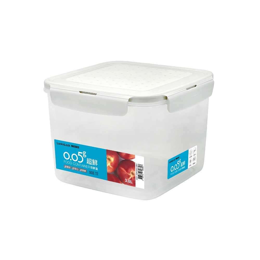 樂扣樂扣 O.O5方型保鮮盒 3L 米灰蓋