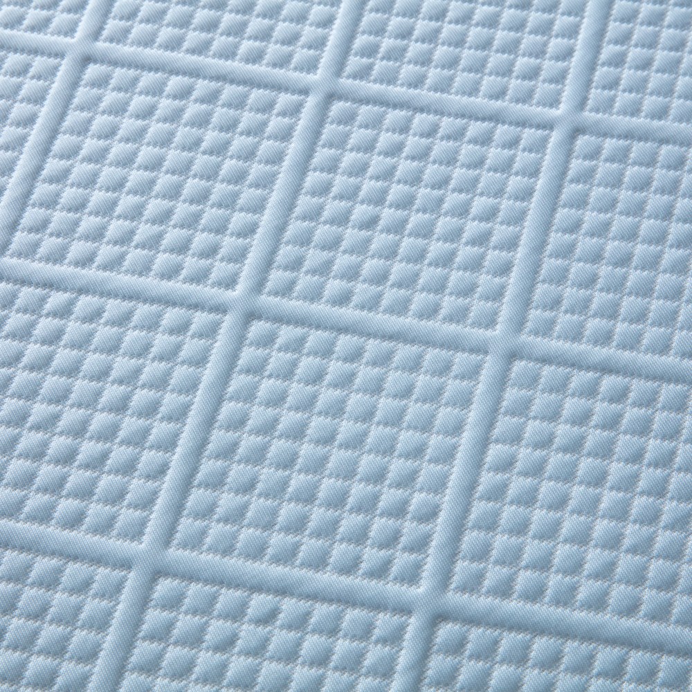 沁涼格紋雙人床薄墊 150x186cm 藍