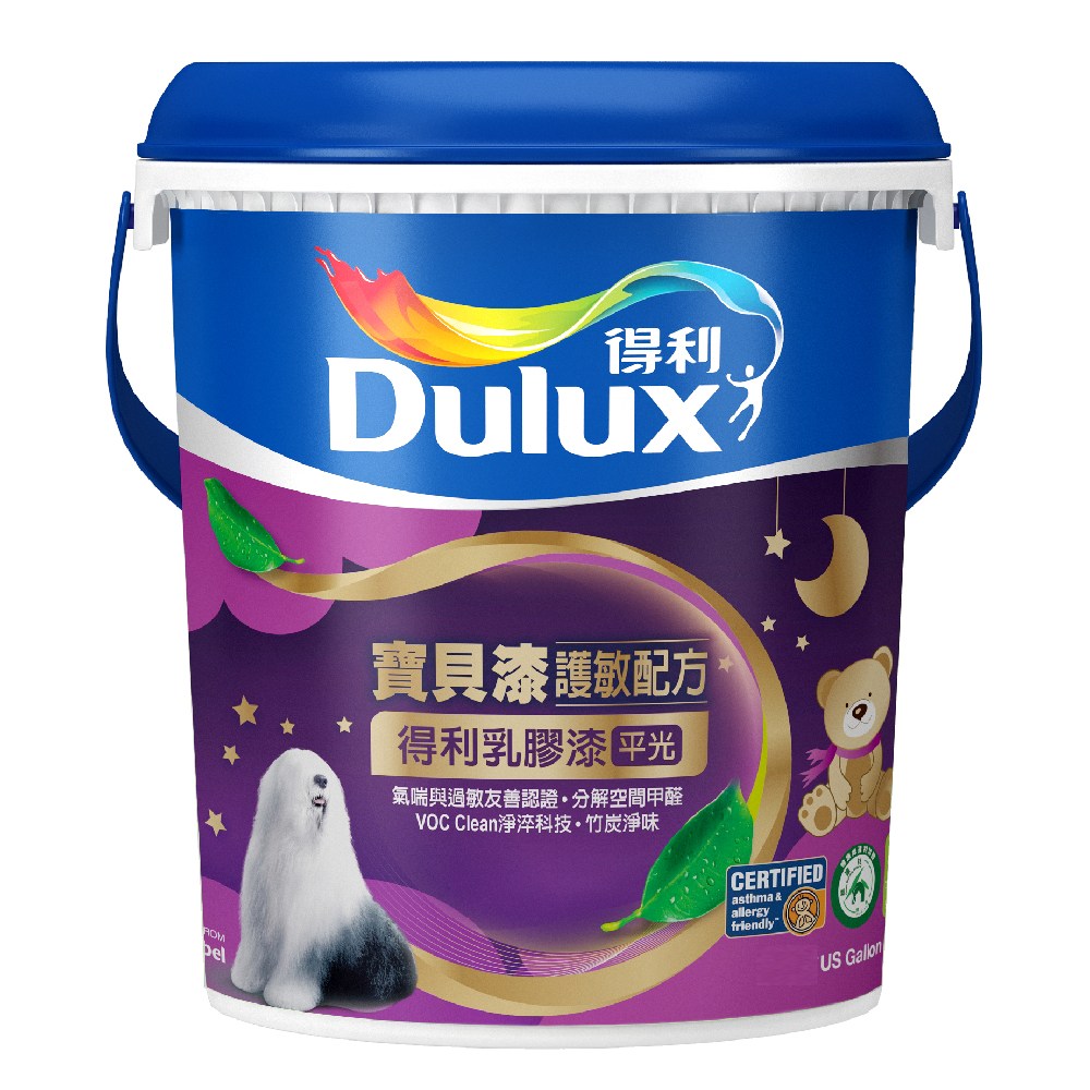 (組合)得利寶貝護敏乳膠漆1501白 1G送1L