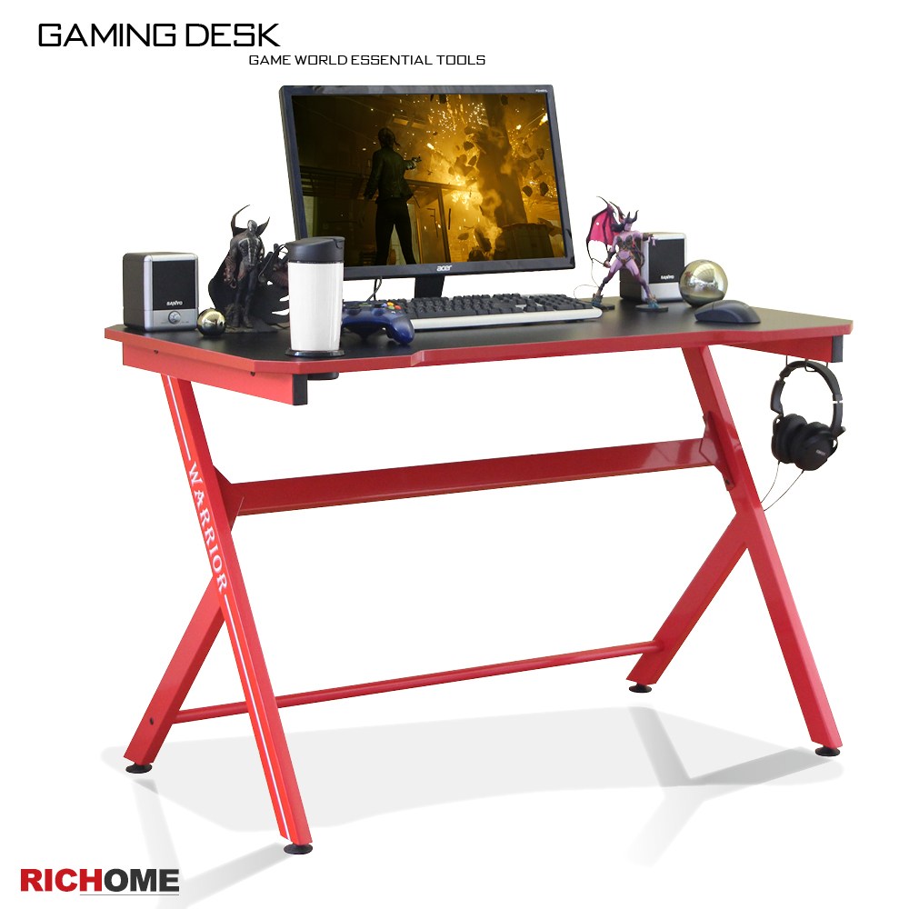 【RICHOME】電競玩家電腦桌(3色)黑色