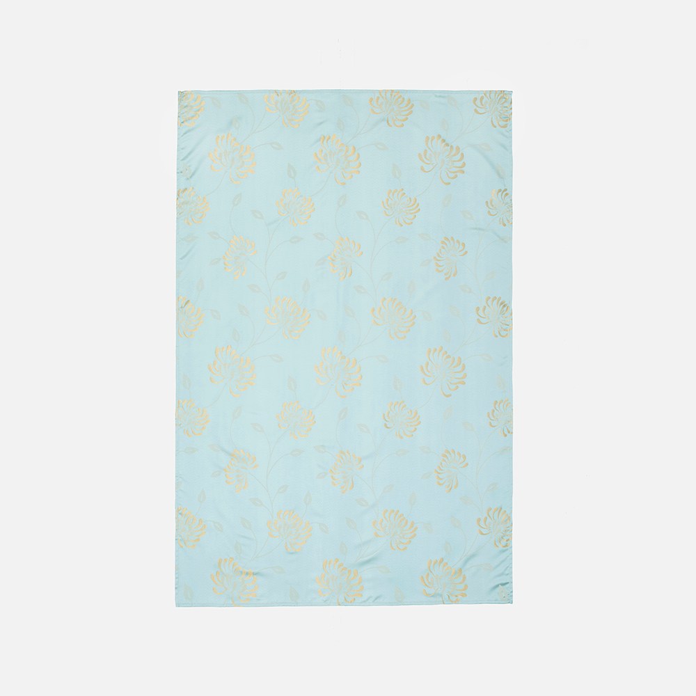 風華緹花桌巾140x195cm 藍金