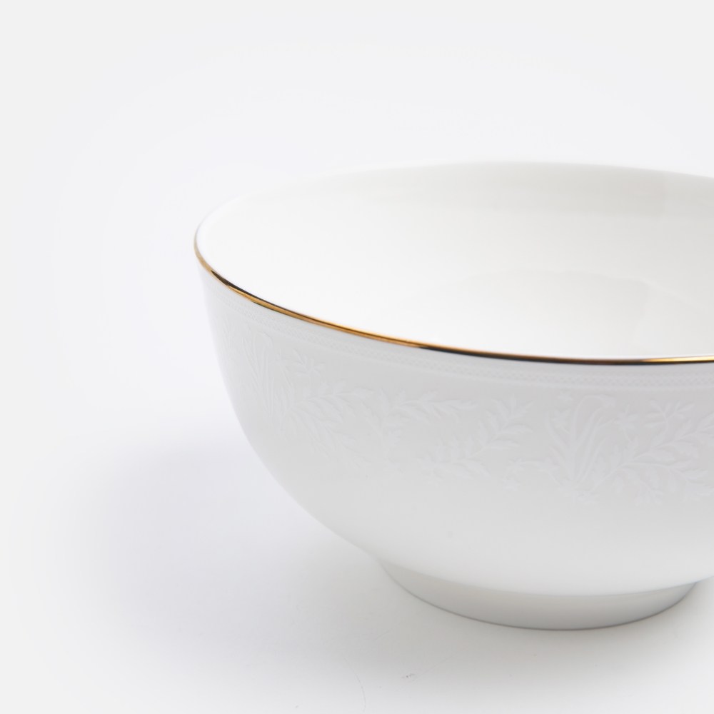 斯凱勒骨瓷湯碗15.7cm 花邊白｜餐茶用具｜HOLA 和樂家居