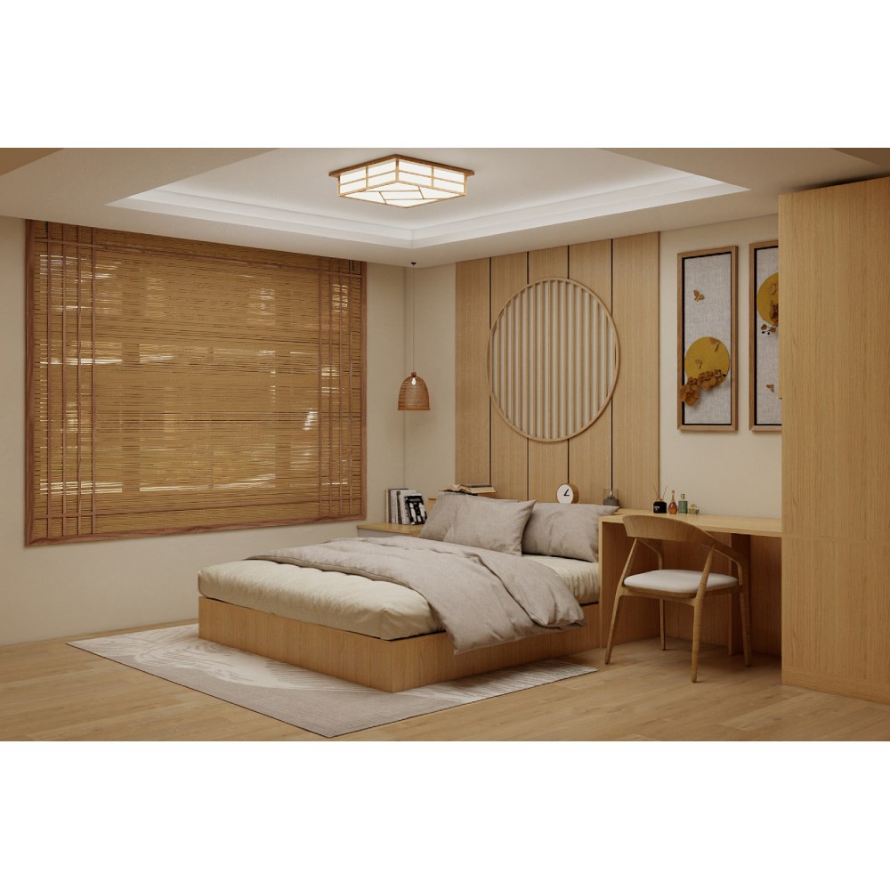臥室系統家具 床頭箱+床底座+邊櫃-日式 SC007