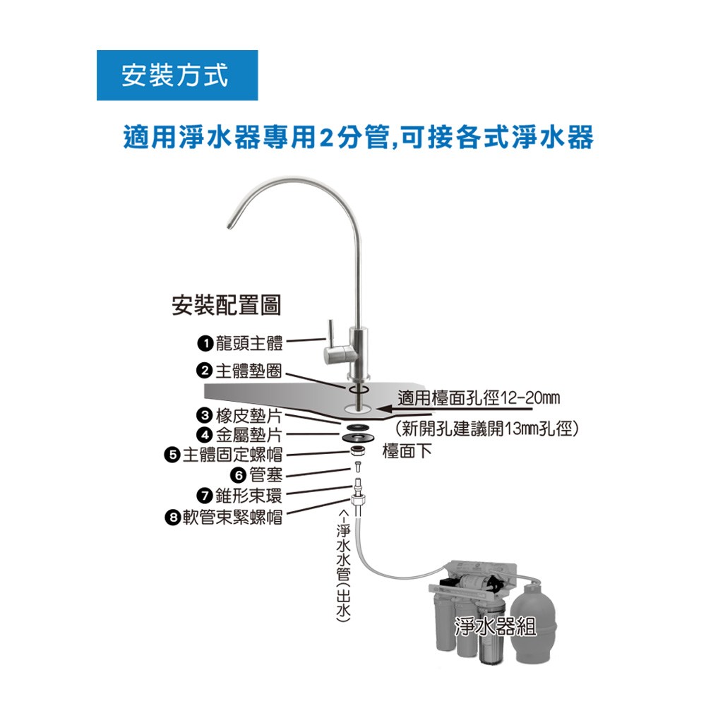 無鉛不鏽鋼鵝頸龍頭-2分管用