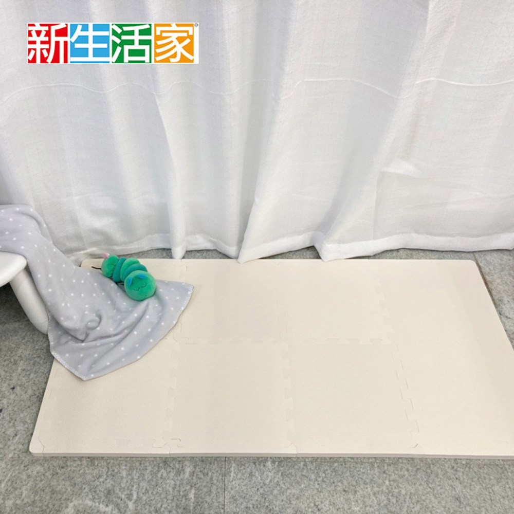 【新生活家】2cm厚防護巧拼地墊-莫蘭迪卡其32x32x2cm (64片)贈嬰兒中性抗菌洗衣精1000ml