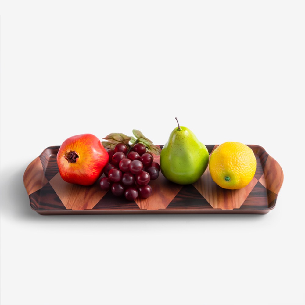 日式寄木細工38.4cm 美耐皿長方托盤│單品｜餐茶用具｜HOLA 和樂家居