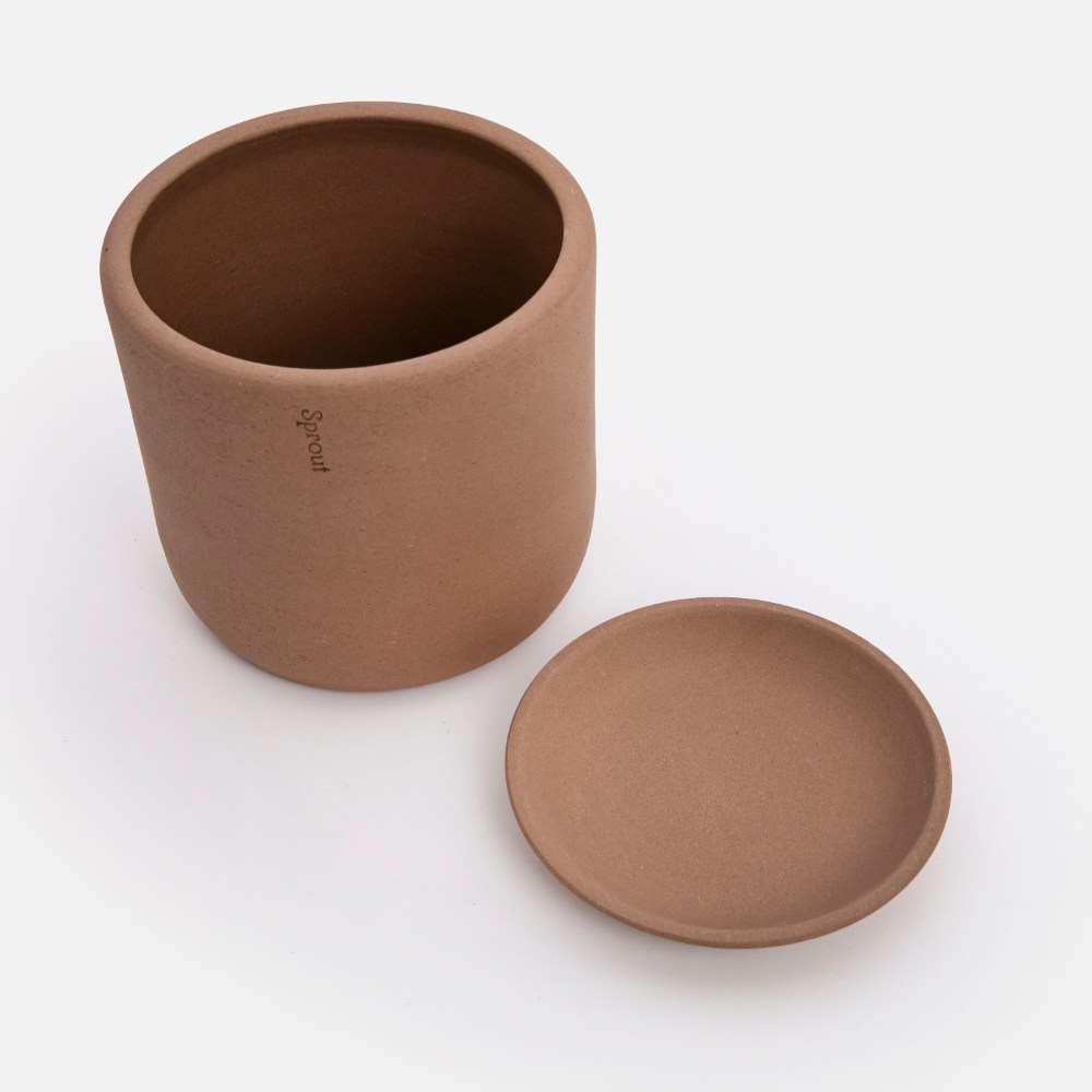 Sprout Signature A陶瓷盆器附底盤15cm 可可｜家飾花藝｜HOLA 和樂家居