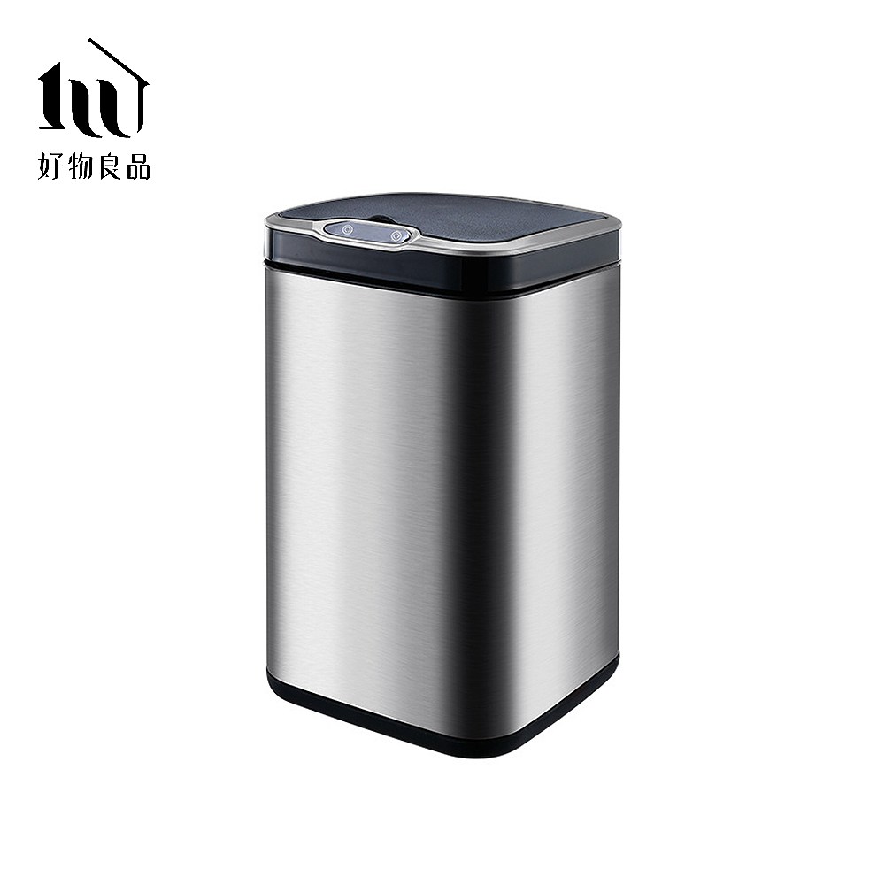 【好物良品】13L_不鏽鋼自動臭氧除臭殺菌智能感應式垃圾桶 廚餘回收桶-不鏽鋼原色