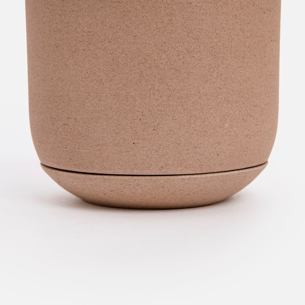 Sprout Signature A陶瓷盆器附底盤12cm 奶茶｜HOLA 和樂家居