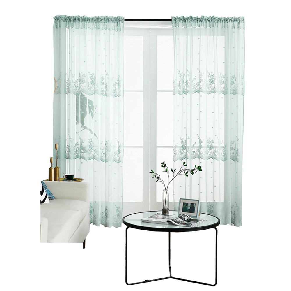 新作部屋 北歐浪漫蕾絲緹花落地窗簾 窗紗 單片入 多色可挑 湖水藍 單片入 150 窗簾 特力家購物網