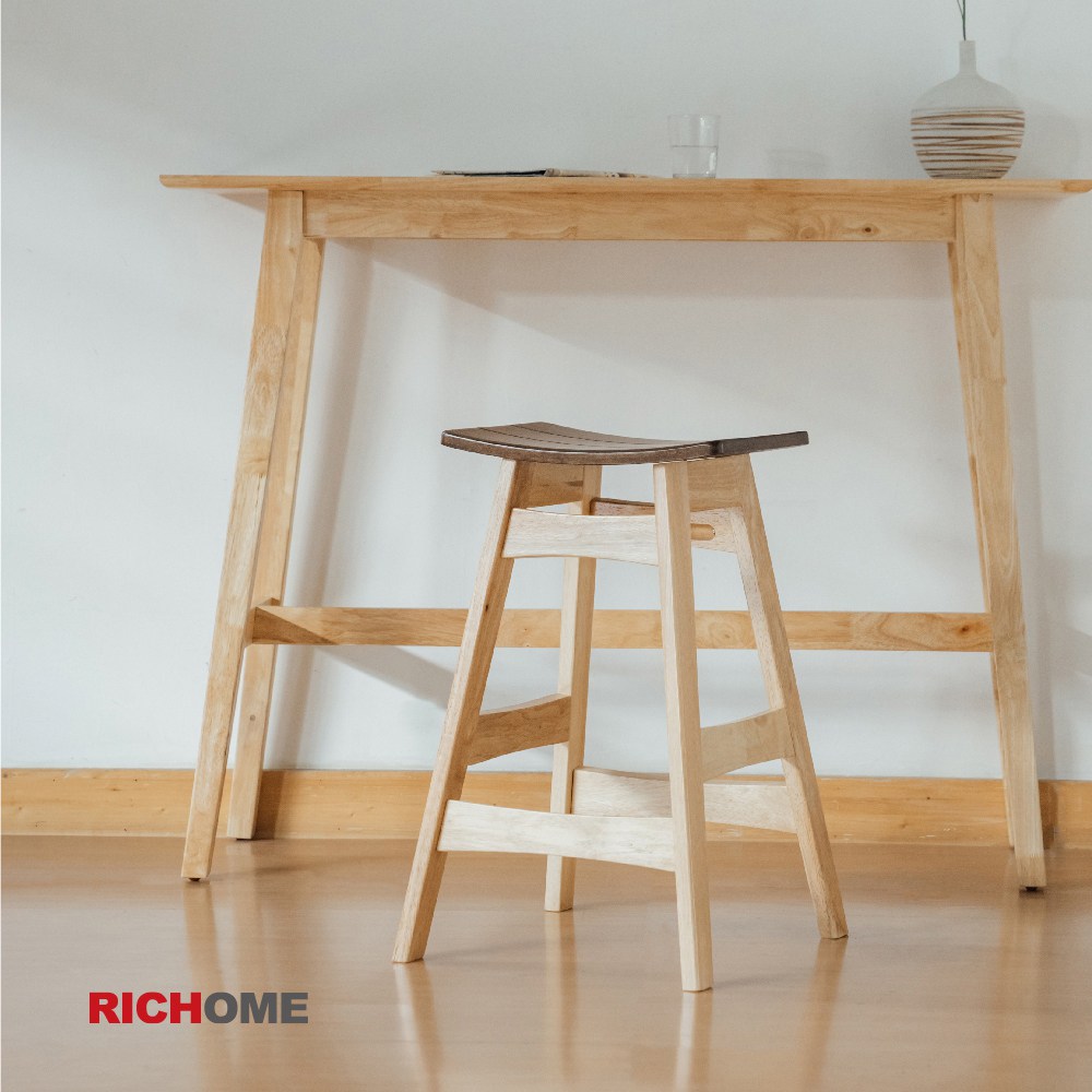 【RICHOME】奧斯頓高實木高腳椅(坐高60CM)原木色