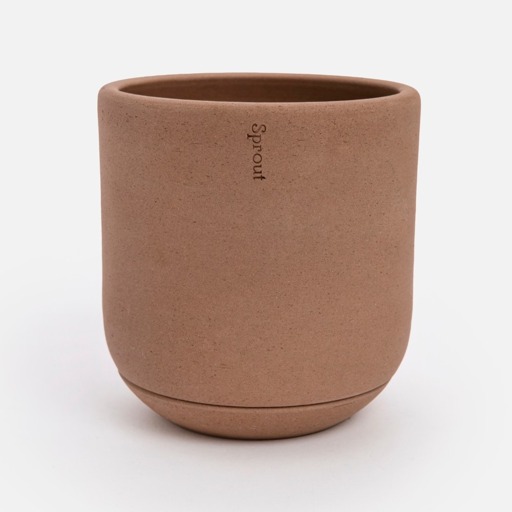 Sprout Signature A陶瓷盆器附底盤15cm 可可｜家飾花藝｜HOLA 和樂家居