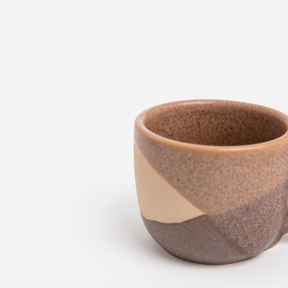 民窯拾盃　映丘選　盃 奧可利陶瓷杯碟組70mL 映樸棕｜餐茶用具｜HOLA 和樂家居