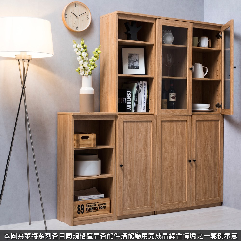 (組合) 特力屋 萊特淺木櫃/淺木層板4入/淺木門2入 40x30x174.2cm