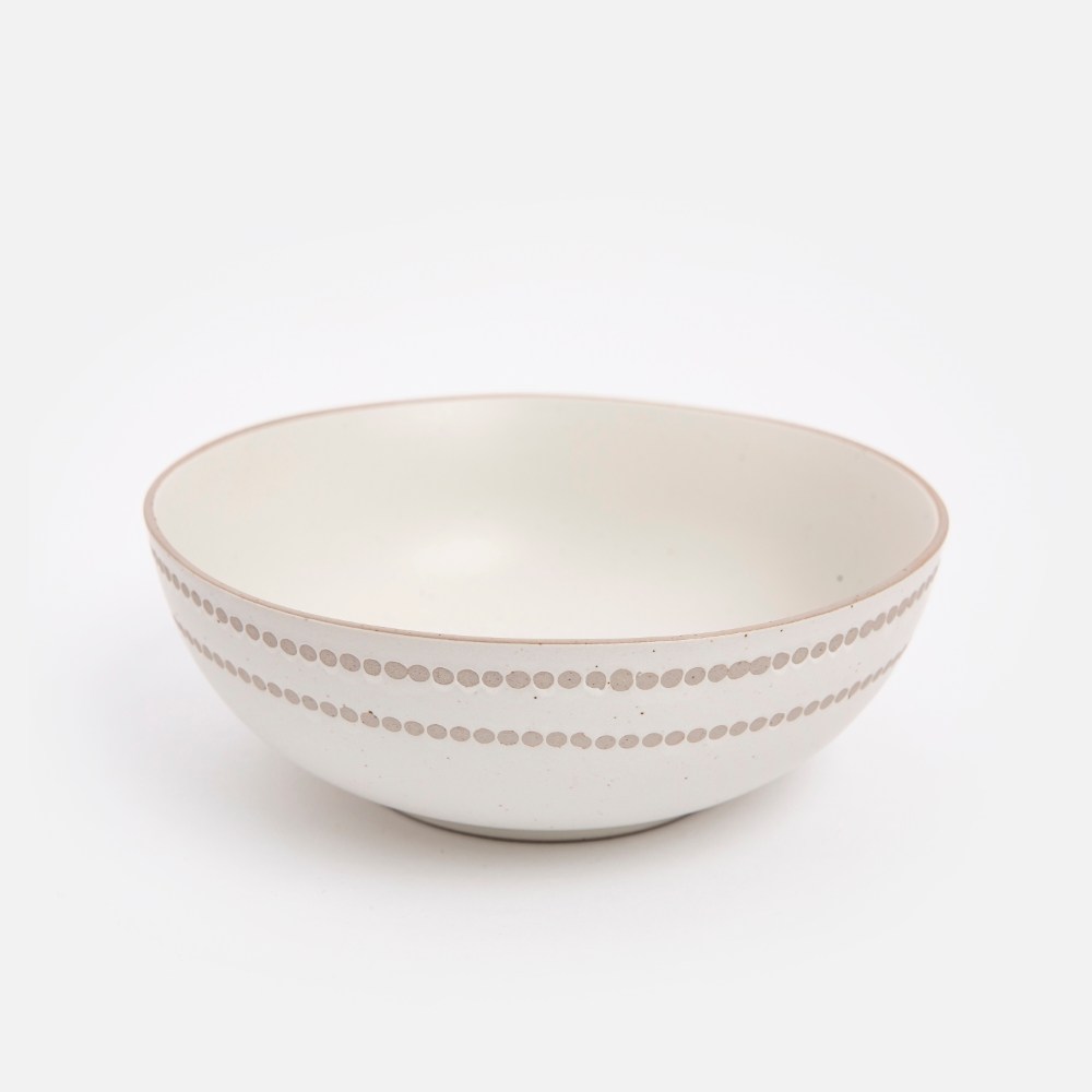 奧可利陶瓷湯碗17cm 灰點白｜餐茶用具｜HOLA 和樂家居