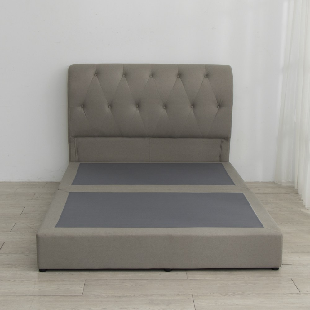 【IDEA】簡約百搭科技布雙人5X6尺床架(床頭+床底)淺灰拉扣