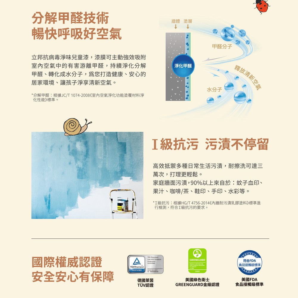 (調漆) 立邦 抗病毒淨味兒童漆4.5L NN0035-4 晨間積雪