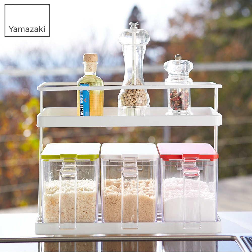 日本【YAMAZAKI】AQUA調味料盒-L(白)