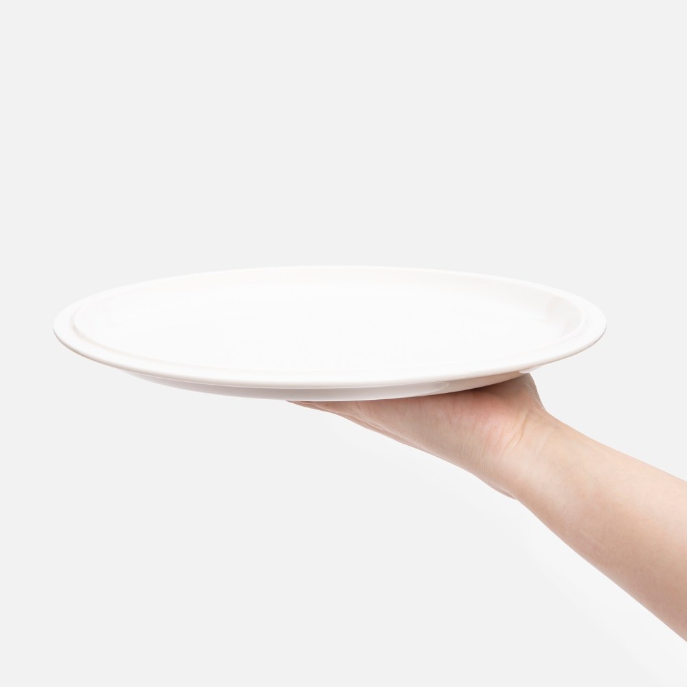 ZONE Eau白瓷平盤25.5cm 象牙白｜餐茶用具｜HOLA 和樂家居
