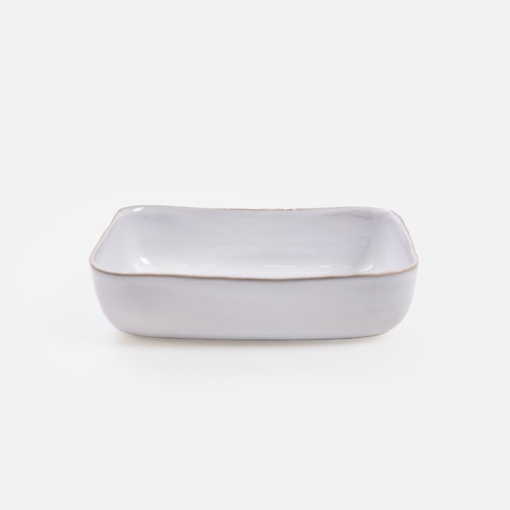 NOSSE Svelte陶瓷方盤20cm 灰白｜餐茶用具｜HOLA 和樂家居