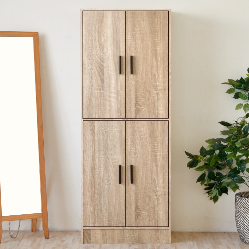 HOPMA》工業風四門十層鞋櫃台灣製造玄關櫃收納櫃邊櫃鞋架-淺橡