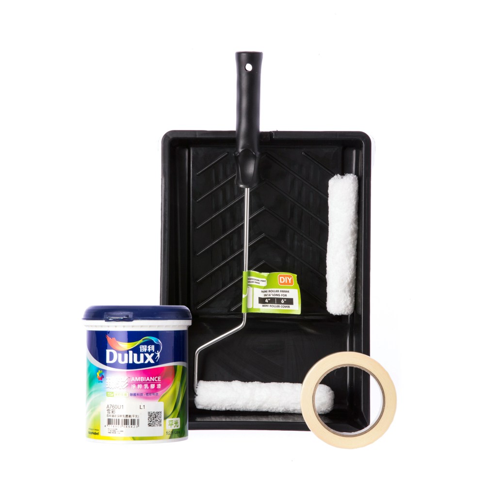 得利調漆臻彩除甲醛乳膠漆1L 曙光青45GY 55/052 + 特力屋塗刷組