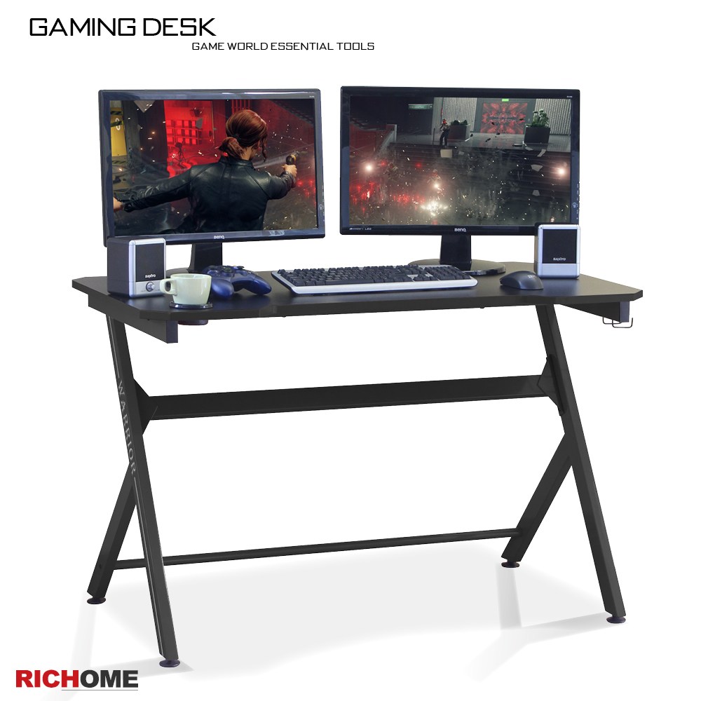 【RICHOME】電競玩家電腦桌(3色)黑色