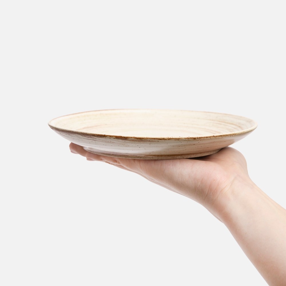 艾禮思粗陶盤17.8cm 米棕｜HOLA 和樂家居