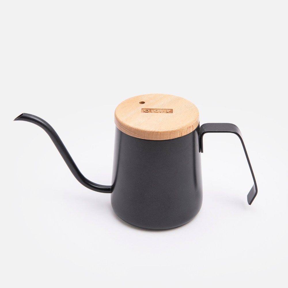 A-IDIO｜人文手沖壺350ml(含溫度計、木蓋)-魅力黑｜餐茶用具｜HOLA