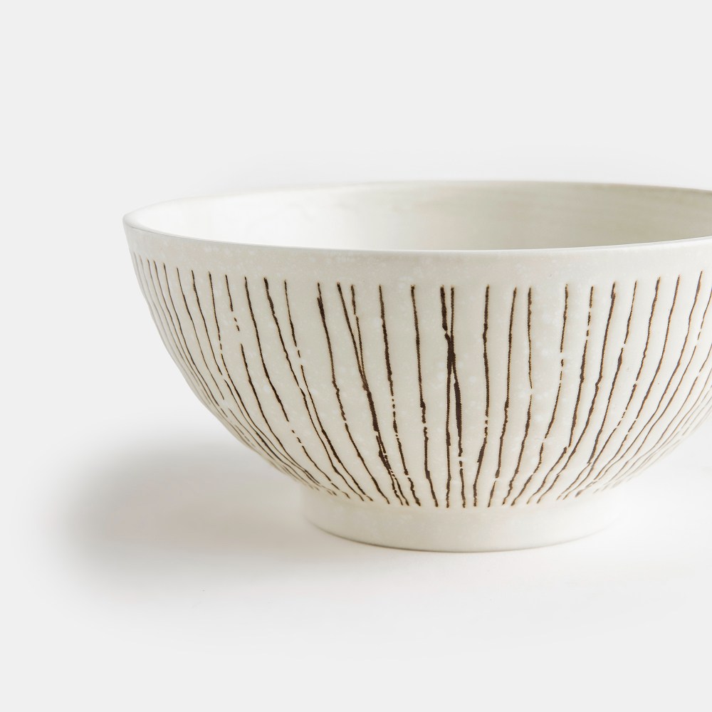 彫十草大碗-18.5cm白｜餐茶用具｜HOLA 和樂家居