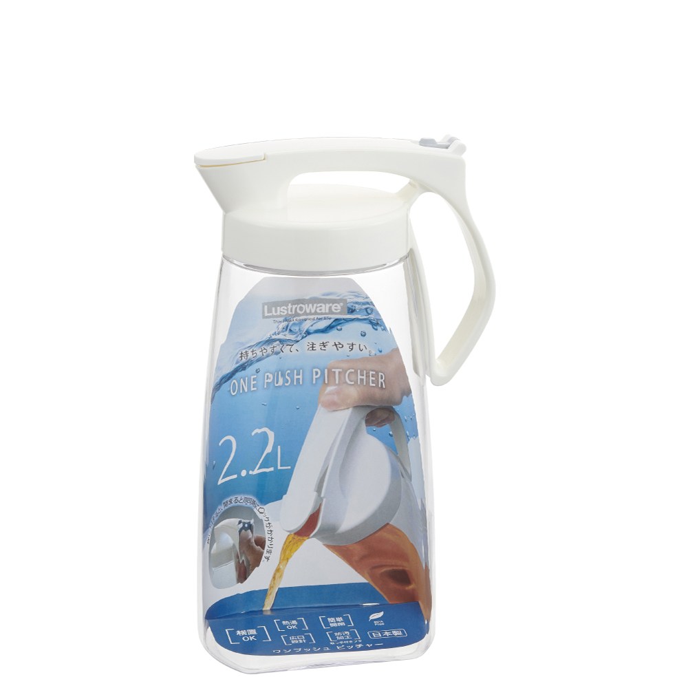 日本岩崎按壓式耐熱冷水壺2.2L K-1284W｜家用清潔｜特力屋．特力