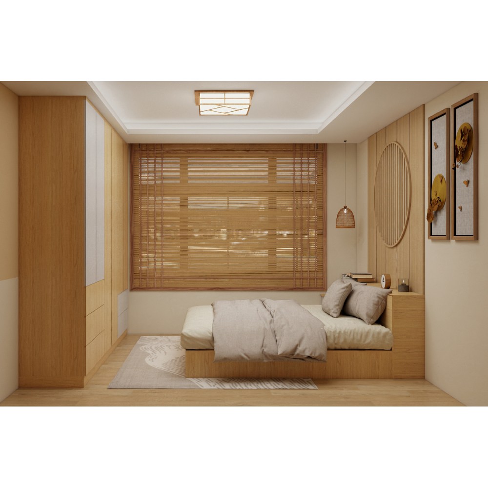 臥室系統家具 床頭箱+床底座+邊櫃-日式 SC007