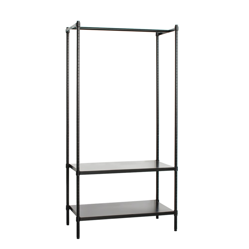 【dayneeds】極致工藝 90x45x180公分 二層單桿烤黑衣櫥架