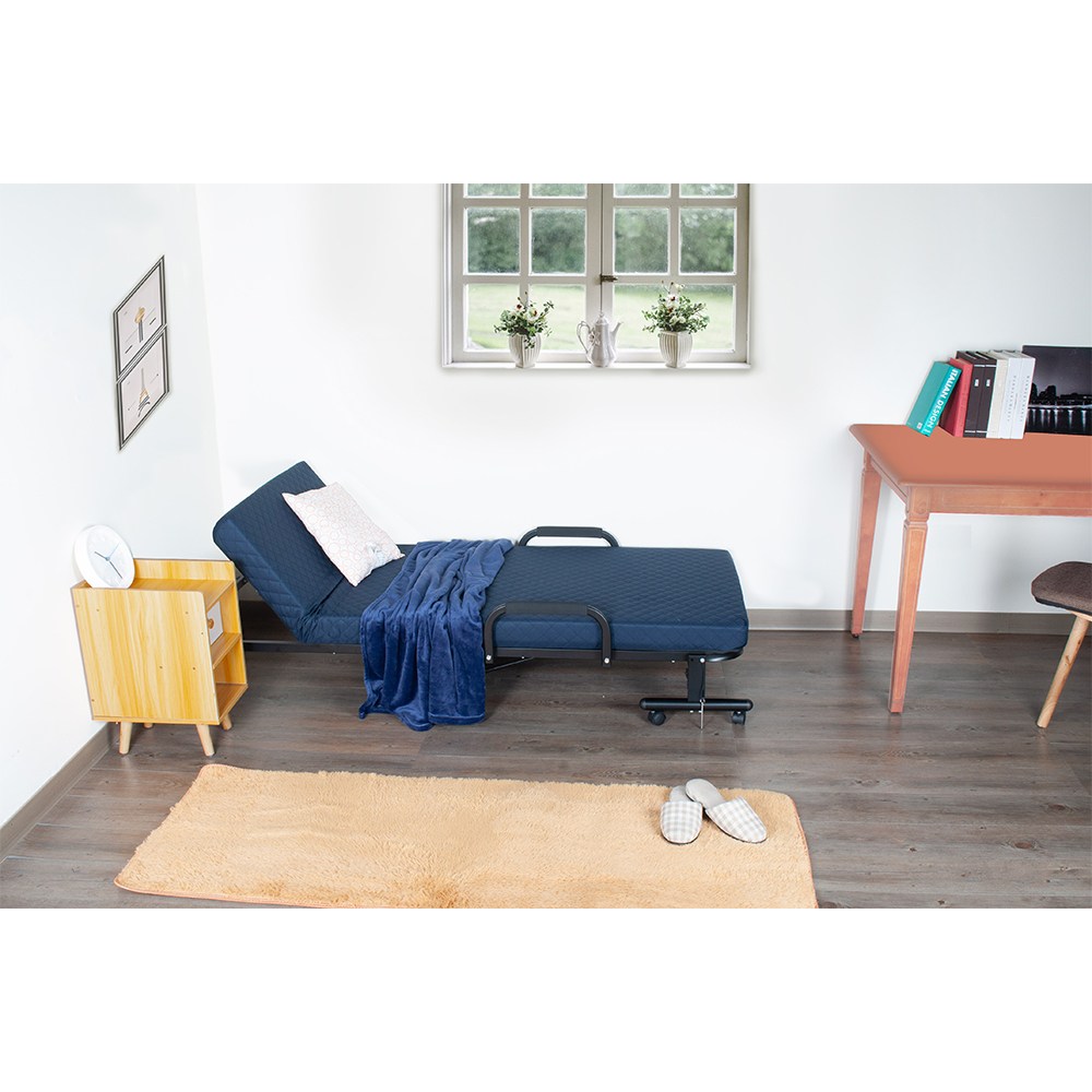 【Simple Life 折疊床】一把手省力收納折疊床 Size 78OTB80藍透氣網眼布