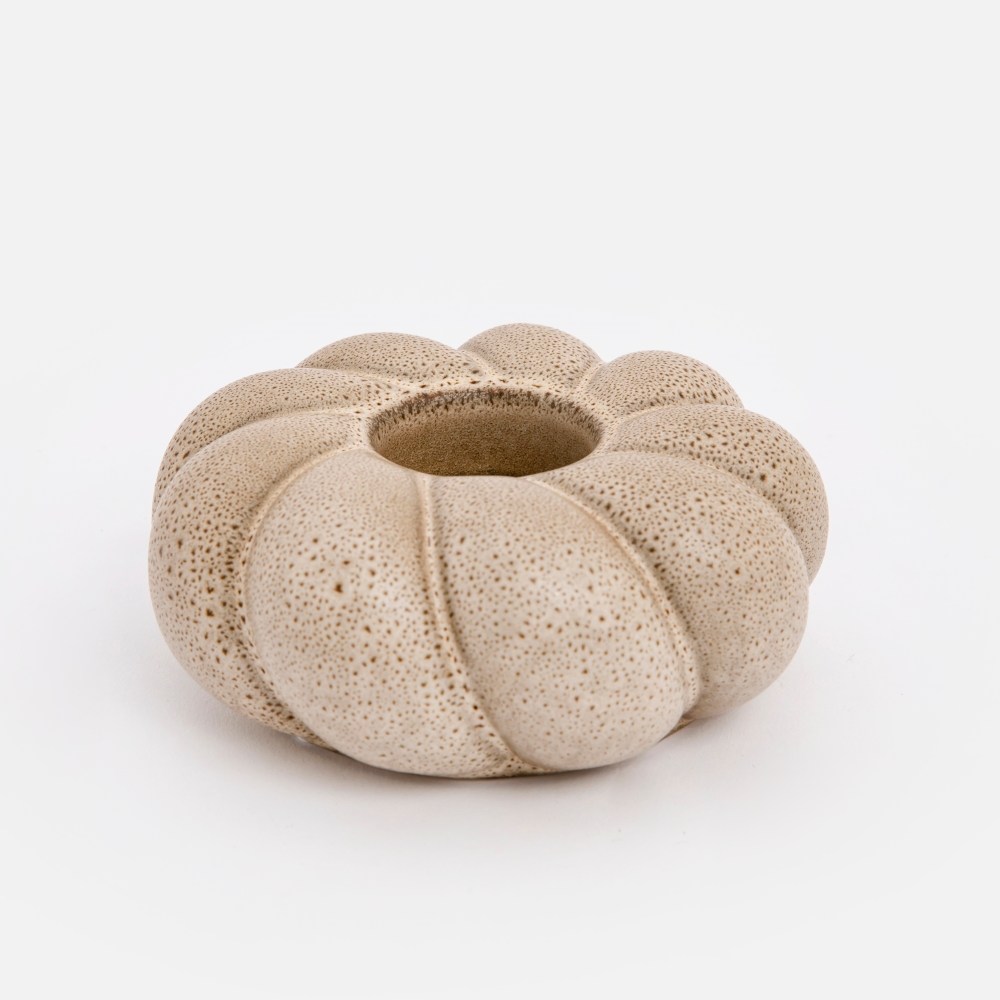 瑞典DBKD TWINE陶瓷燭台淺褐｜HOLA 和樂家居｜HOLA 和樂家居