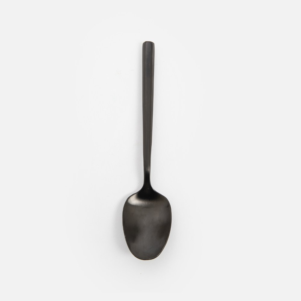 伊登不鏽鋼點心匙16cm 六角鈦黑｜餐茶用具｜HOLA 和樂家居
