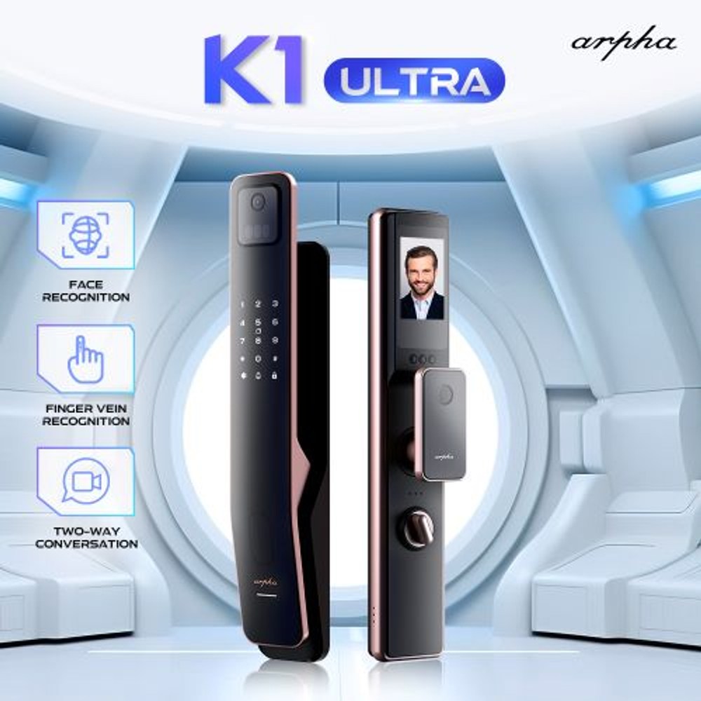 Arpha K1 ULTRA 3D人臉辨識指靜脈靜音智慧電子鎖
