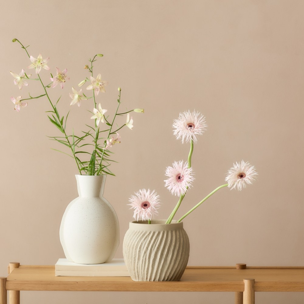 瑞典DBKD RAW陶瓷花器19cm 沙灰｜家飾花藝｜HOLA 和樂家居