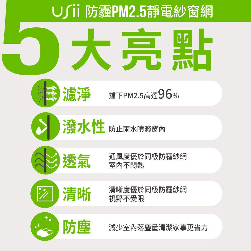 優系 防霾PM2.5濾淨紗窗網 門100x210cm 黑色