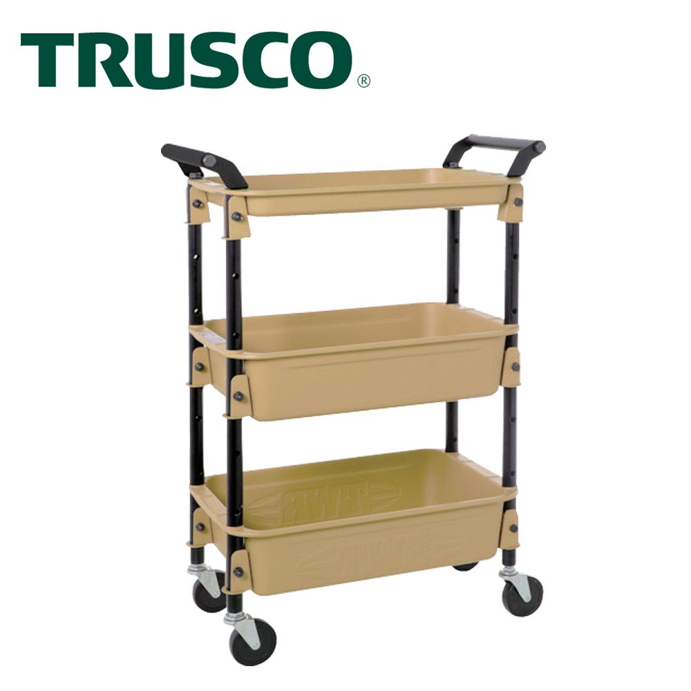 【Trusco】三層作業台車托盤組-沙色TWR4HSET+TWR4TSETLS