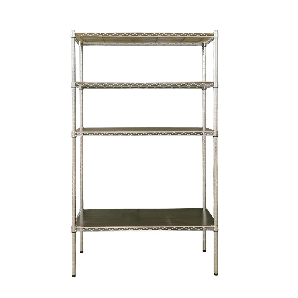 【dayneeds】輕型 90x45x150公分 四層電鍍(鎖管)波浪架含木質墊板