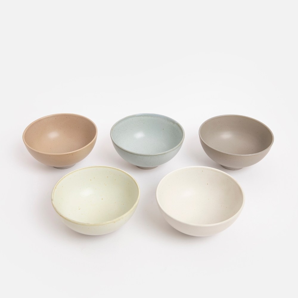 奧可利陶瓷碗12cmx5入釉點混色｜餐茶用具｜HOLA 和樂家居