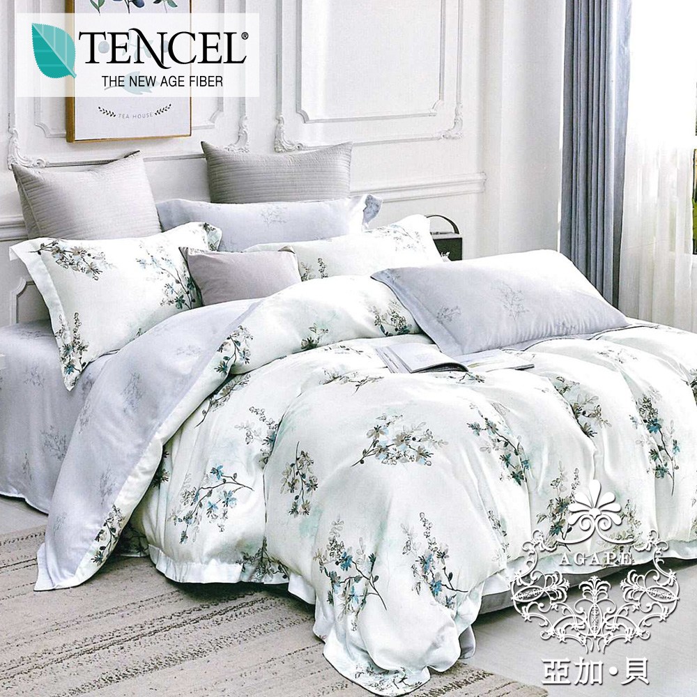 Agape 亞加貝 花見花開 特大高級純天絲兩用被床包組特大四件組 花見花開 床包被套 特力家購物網