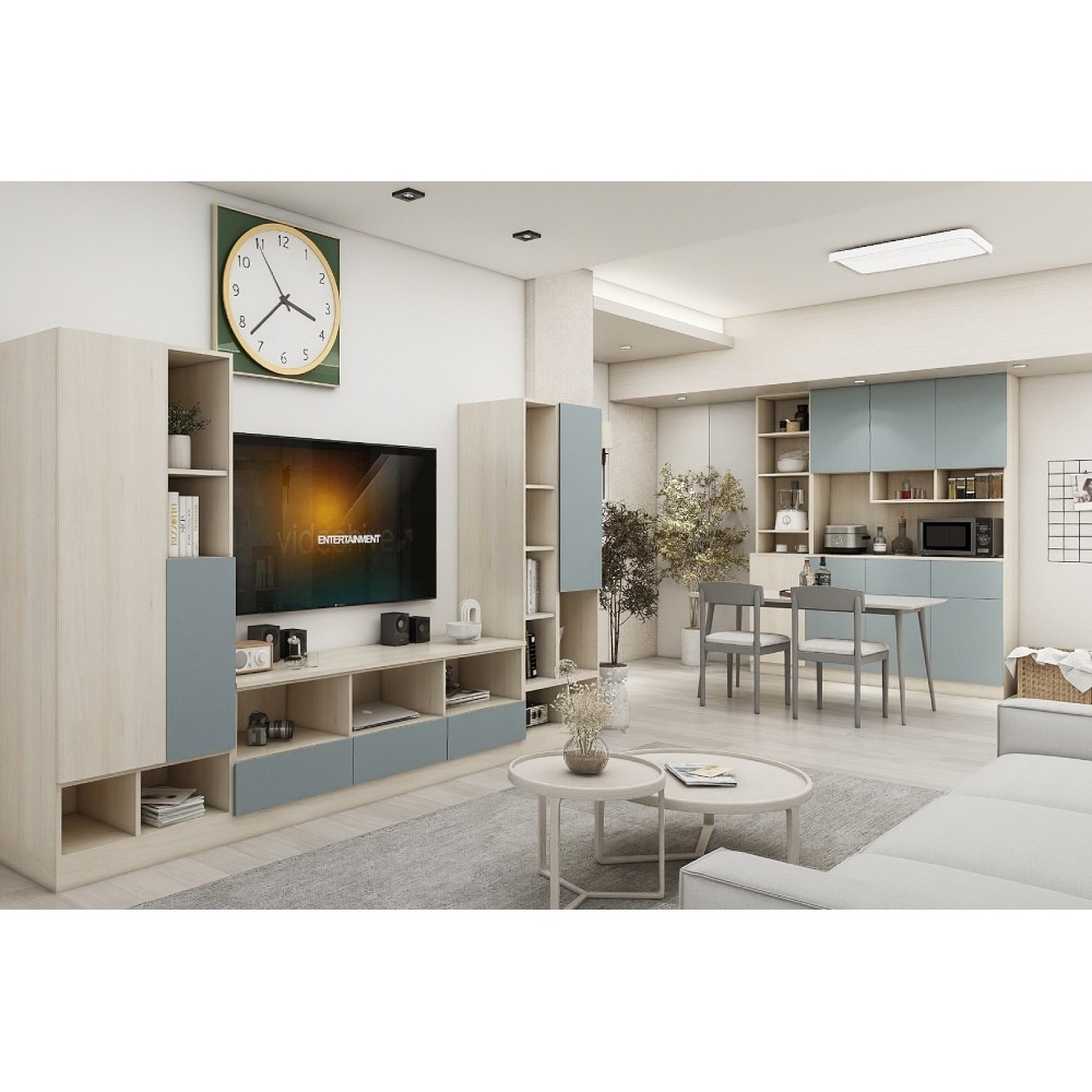 客廳系統家具 電視櫃+高櫃-北歐(藍) SA002