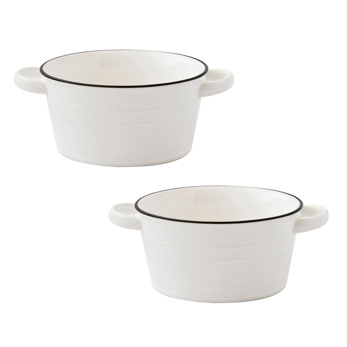 里尼陶瓷双耳汤碗350ml(2入组)